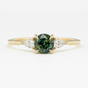 【即日配送】オリヴィアリング ・0.77ct・クイーンズランド産グリーンサファイア・K14YG