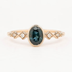 Celeste Ring, 0.89ct & 0.76ct Queensland Sapphire, oval shape gemstone