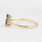 Emilie Ring 0.97ct Green Montana Sapphire, 14K Yellow Gold (One of a kind)