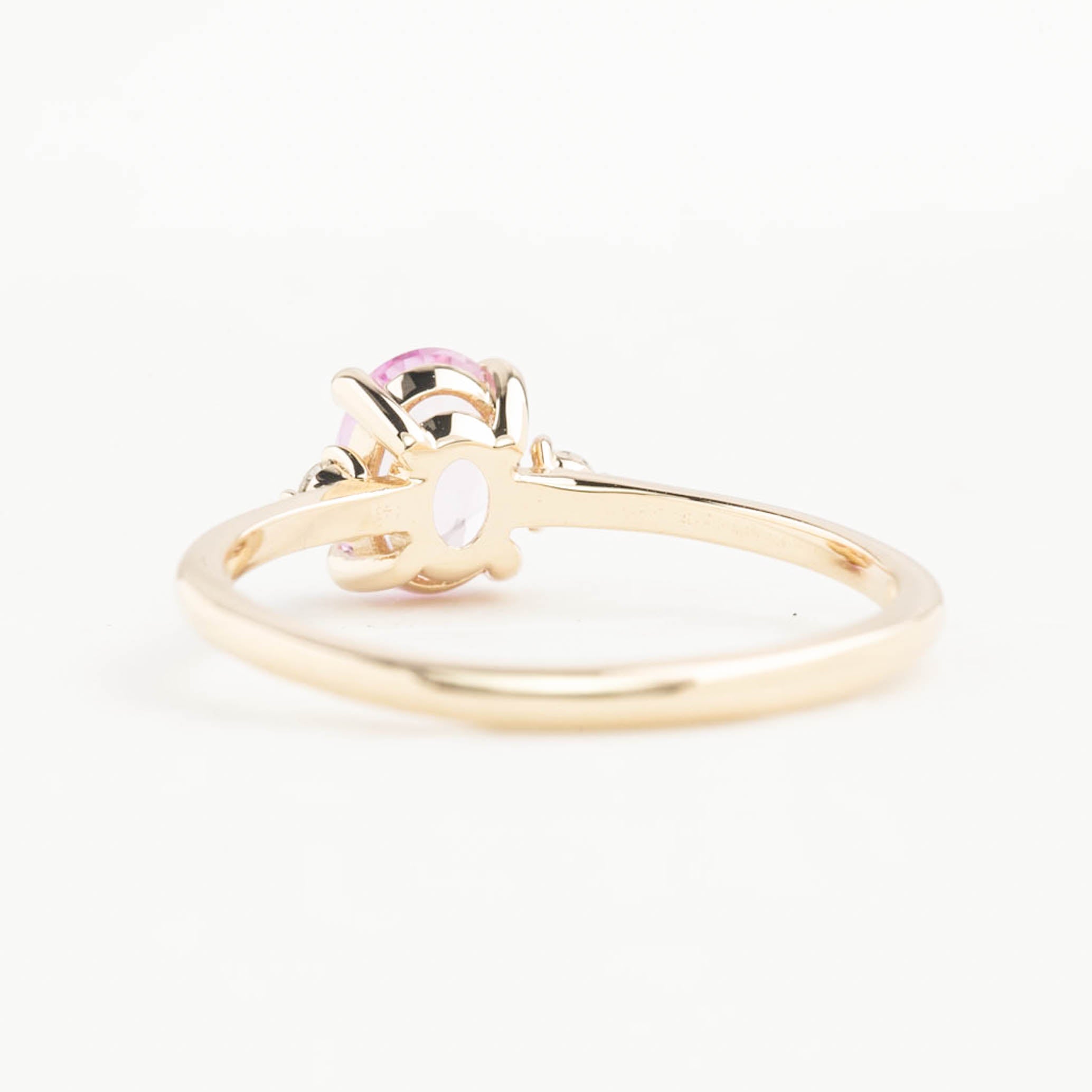 【即日配送】エミリーリング ・0.72ct・非加熱マダガスカル産ライトピンクサファイア・K14YG