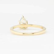 Maria Ring Pear Cut Light Green Madagascar Sapphire, 14k Yellow Gold (One of a kind)