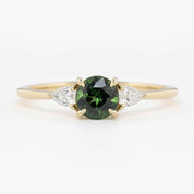 Olivia Ring 0.76ct Green Queensland Sapphire Ring, 14k Yellow Gold (One of a kind)