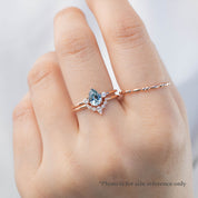 【即日配送】エミリーリング ・0.60ct・非加熱マダガスカル産ライトブルーサファイア・K14YG