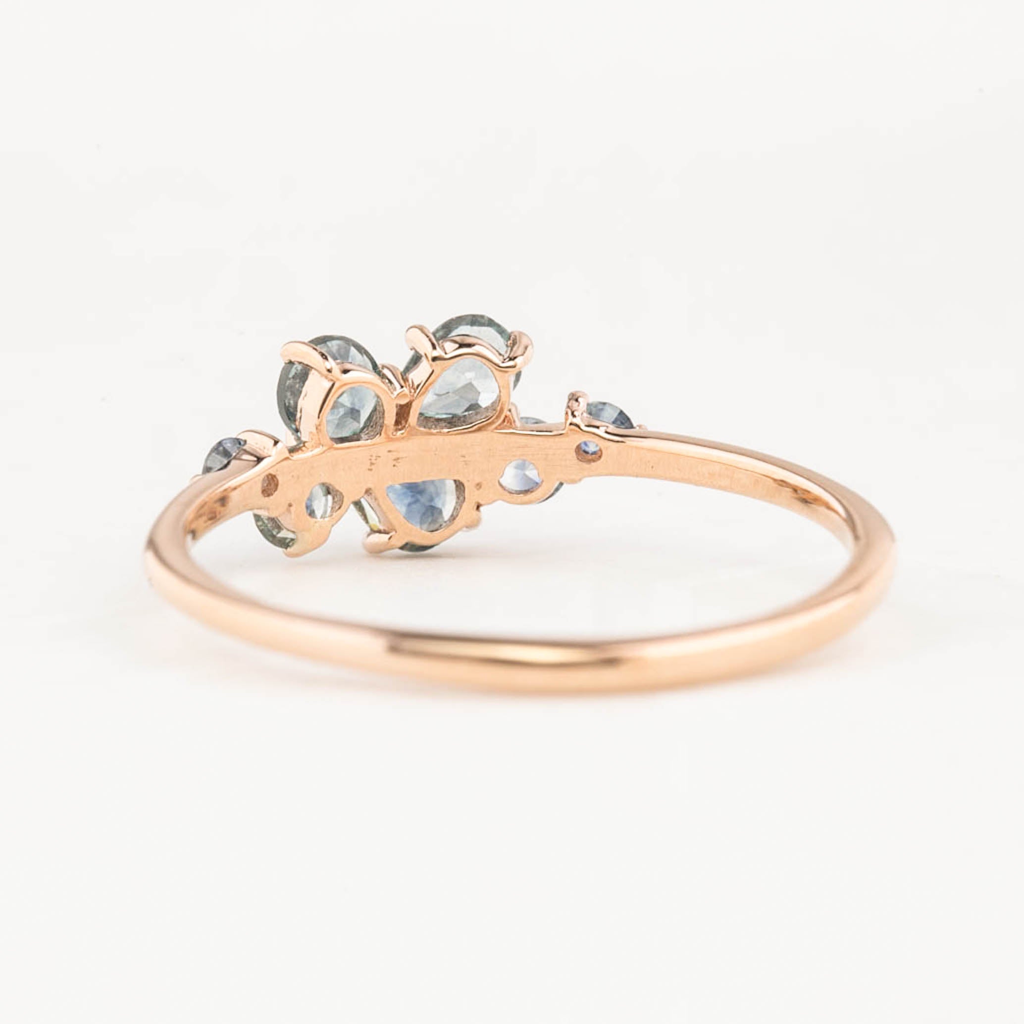 Seven Stones Stardust Cluster Ring, 14k rose gold