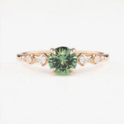 Celeste Ring 0.85ct Light Green Montana Sapphire, 14K Rose Gold (One of a kind)