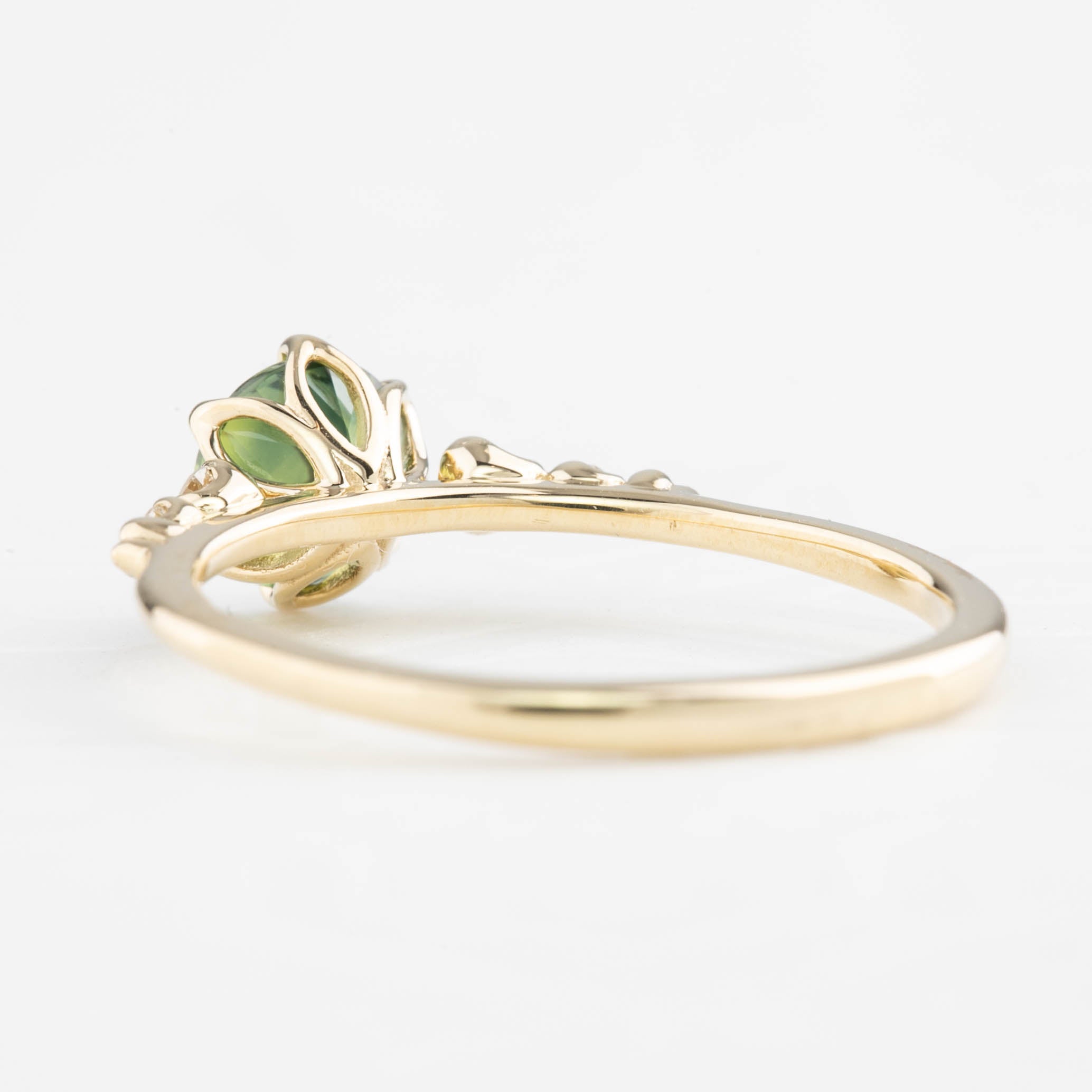【即日配送】エステルフルールリング ・1.04ct・加熱モンタナ産グリーンサファイア・K14YG