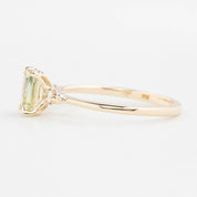 Estel Ring 0.93ct Light Green Emerald Montana Sapphire, 14K Yellow Gold (One of a kind)