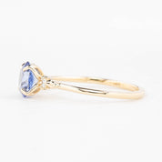 Estel Ring 1.18ct Oval Blue Ceylon Sapphire, 14K Yellow Gold (One of a kind)