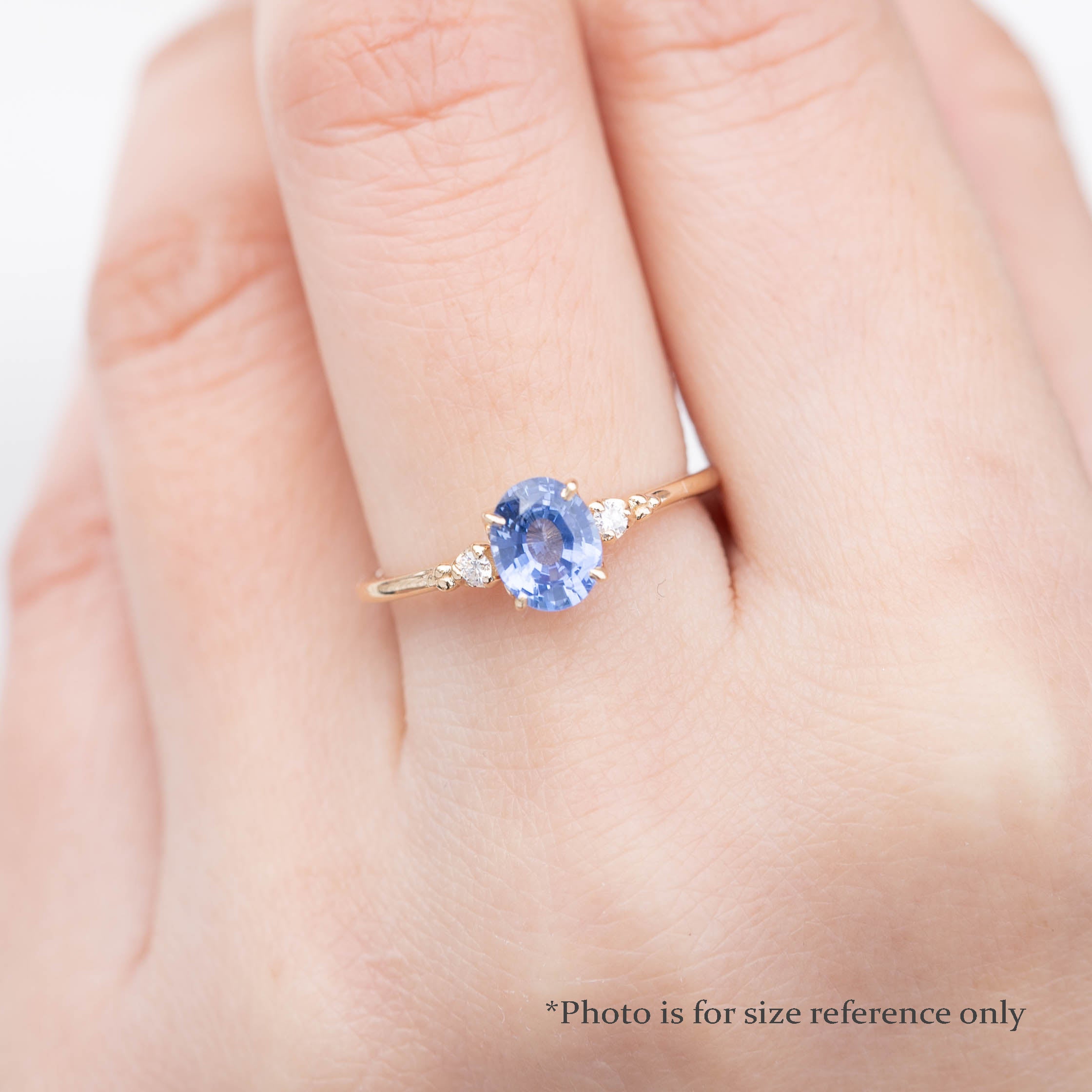 Estel Ring 1.18ct Oval Blue Ceylon Sapphire, 14K Yellow Gold (One of a kind)