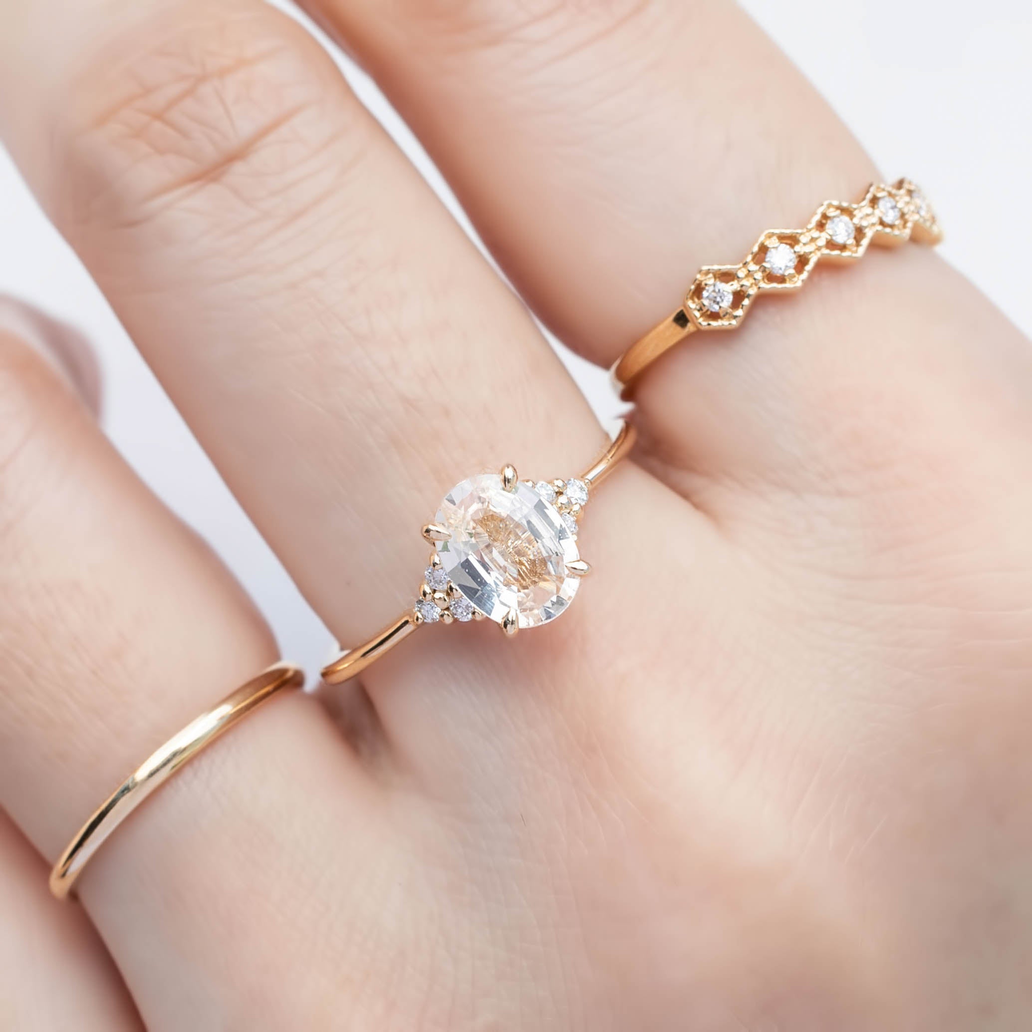 【即日配送】テレサリング ・1.44ct・非加熱マダガスカル産ライトピーチサファイア・K14YG