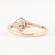 【一点物】アガサリング ・0.71ct・加熱モンタナ産ブルーグリーンサファイア・K14RG