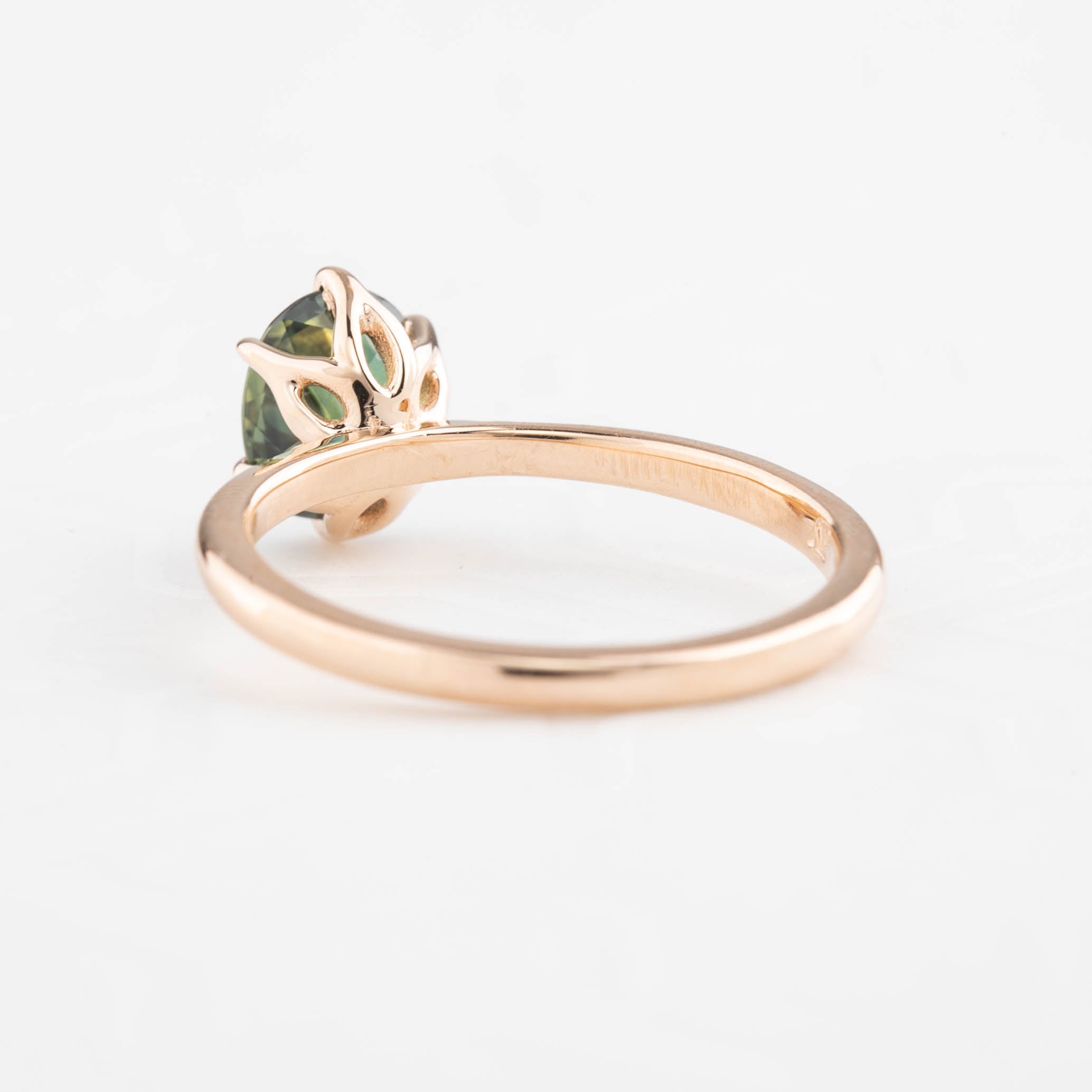 Floryn Ring 1.38ct Green OVal Queensland Sapphire, 14K Rose Gold (One of a kind)