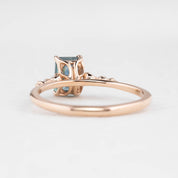 Estel Fleur Four Prongs Ring 1.09ct Blue Green Montana Sapphire, 14K Rose Gold (One of a kind)