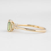 Estel Fleur Four Prongs Ring 0.99ct Green Montana Sapphire, 14K Yellow Gold (One of a kind)