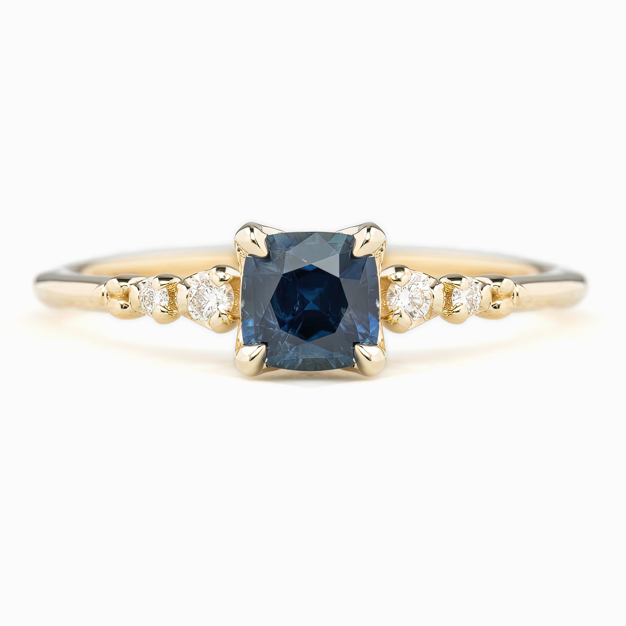 【一点物】エステルラックスリング ・0.83ct・加熱モンタナ産ブルーサファイア・K14YG
