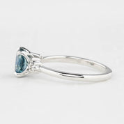 Teresa Ring 1.27ct Teal Blue Montana Sapphire, 14k White Gold (One of a kind)