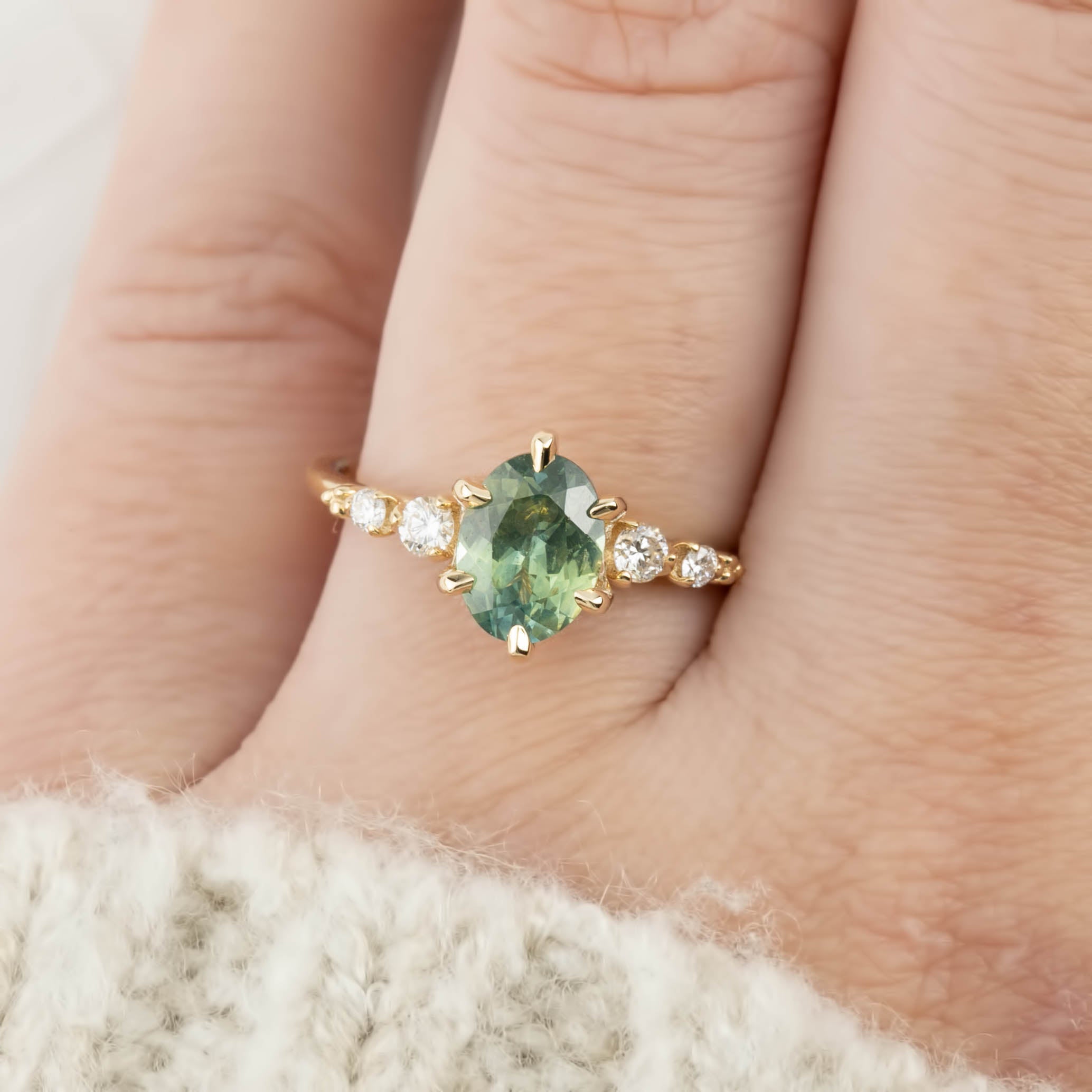Estel Fleur Ring, 1.75ct Montana Sapphire