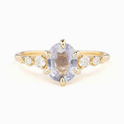 【即日配送】エステルフルールリング ・1.36ct・非加熱ラベンダーブルーサファイア・K14YG