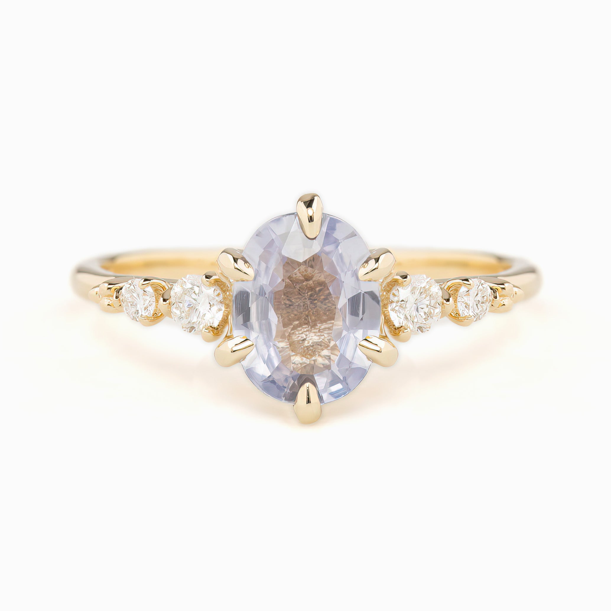 【即日配送】エステルフルールリング ・1.36ct・非加熱ラベンダーブルーサファイア・K14YG
