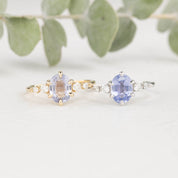 【即日配送】エステルフルールリング ・1.36ct・非加熱ラベンダーブルーサファイア・K14YG