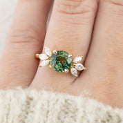 【即日配送】ノヴァリング ・2.03ct・非加熱マダガスカル産ブルーグリーンサファイア・K14YG