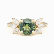 【即日配送】ノヴァリング ・2.03ct・非加熱マダガスカル産ブルーグリーンサファイア・K14YG
