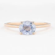 Sara Ring 1.11ct Light Blue Oval Madagascar Sapphire, 14K Rose Gold (One of a kind)