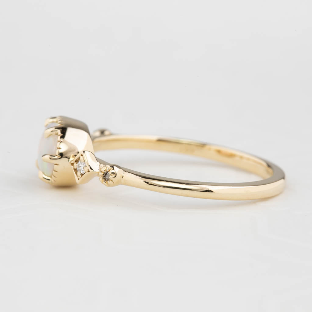 Stella Ring 0.30ct Rainbow Opal, 14K Yellow Gold (One of a kind)