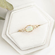 Stella Ring 0.30ct Rainbow Opal, 14K Yellow Gold (One of a kind)