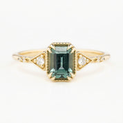 Agatha Ring 1.21ct Blue Montana Emerald Cut Sapphire, 14K Yellow Gold (One of a kind)