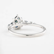 Estel Fleur Ring, 1.05ct Green Montana Sapphire, 14K White Gold (One of a kind)