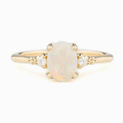Estel Ring 0.6ct White Opal, 14K Yellow Gold (One of a kind)