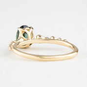 Wisteria Ring 1.17ct Deep Teal Blue Queensland Sapphire, 14K Yellow Gold (One of a kind)