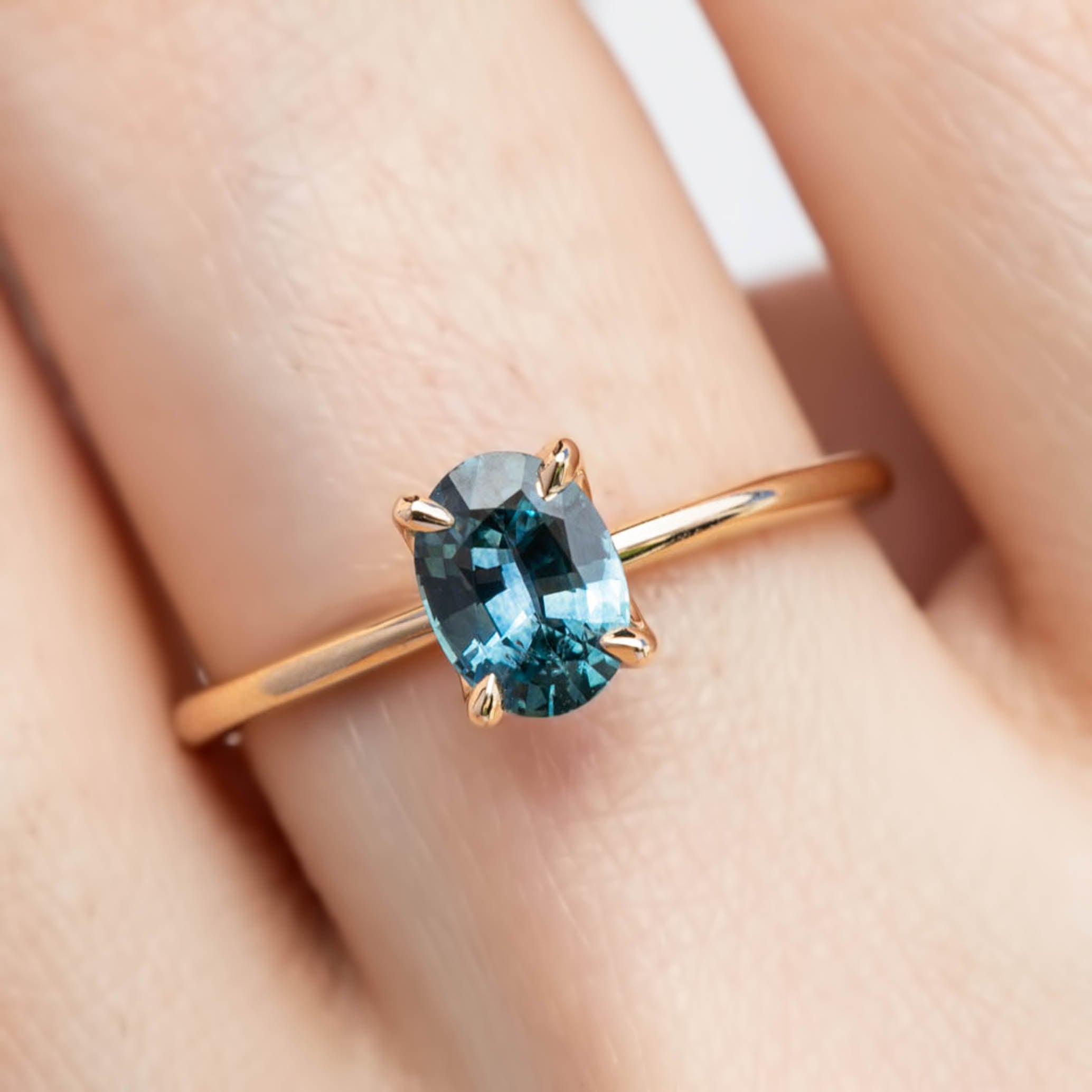 【即日配送】サラリング ・0.82ct・加熱モンタナ産ブルーグリーンサファイア・K14YG
