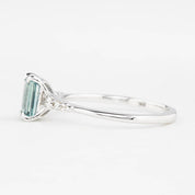Estel Fleur Four Prongs Ring 1.04ct Light Blue Montana Sapphire, 14K White Gold (One of a kind)