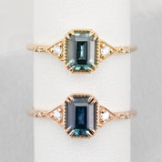 Agatha Ring 1.21ct Blue Montana Emerald Cut Sapphire, 14K Yellow Gold (One of a kind)