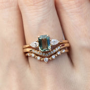 Olivia Ring 1.06ct Light Green Madagascar Sapphire, 14K Yellow Gold (One of a kind)