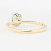 Sara Ring 0.69ct Parti Aqua Green Montana Sapphire, 14K Yellow Gold (One of a kind)