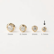 ダリアピアス 誕生石1.5mm（キッズ用）