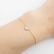 Heart bracelet Pave or Plain Style