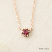 Milgrain Hexagon Necklace Setting (Round 3-4mm )