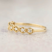 Milgrain Hexagon Ring