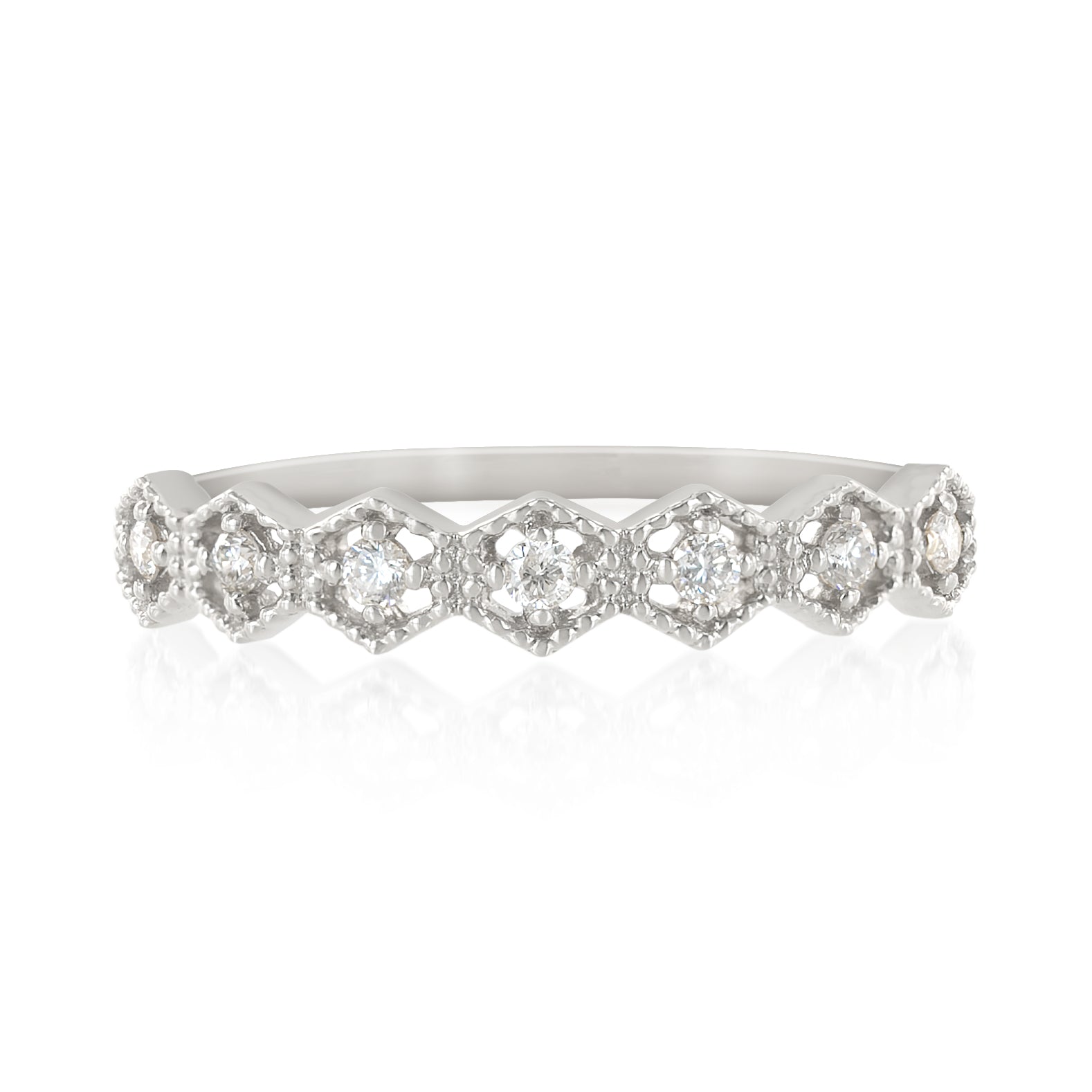 Milgrain Hexagon Ring