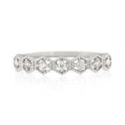 Milgrain Hexagon Ring
