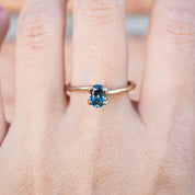 0.82ct Oval Cut Blue Green Montana Sapphire