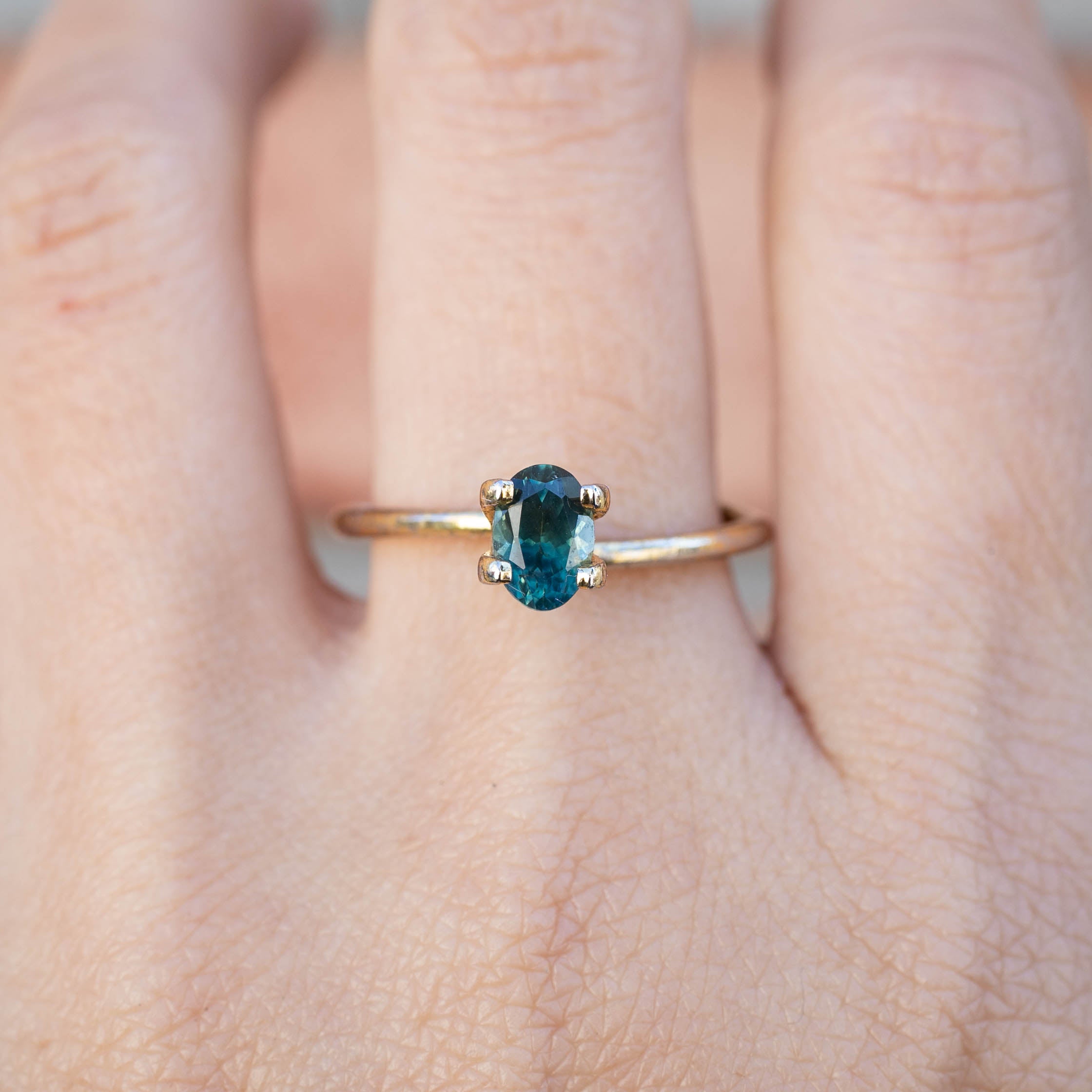 0.86ct Oval Cut Green Montana Sapphire