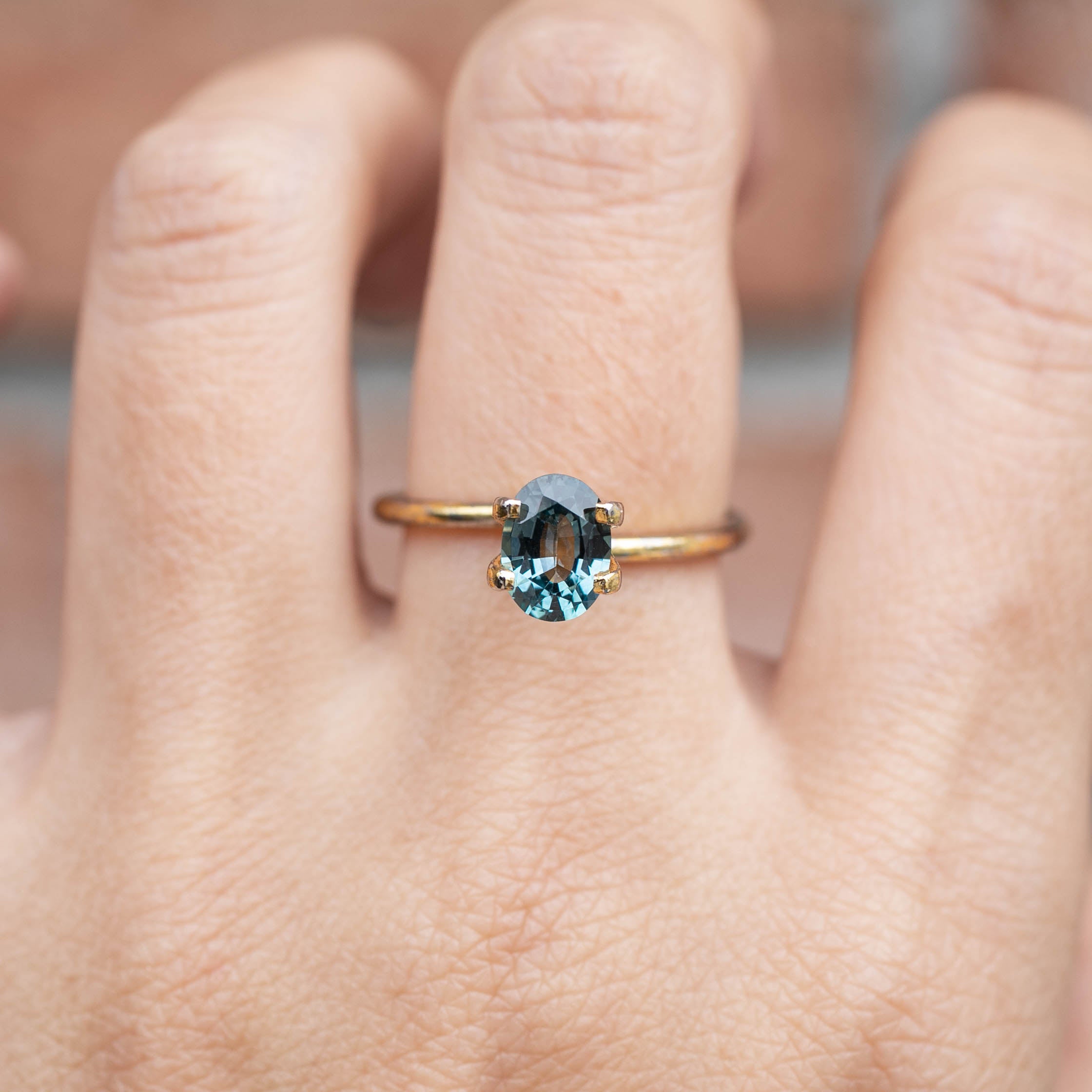 1.12ct Oval Cut Blue Green Montana Sapphire