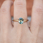 1.35ct Oval Cut Light Blueish Green Montana Sapphire