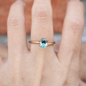 1.36ct Oval Cut Blueish Green Montana Sapphire