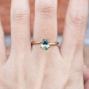 1.28ct Oval Cut Light Blueish Green Montana Sapphire